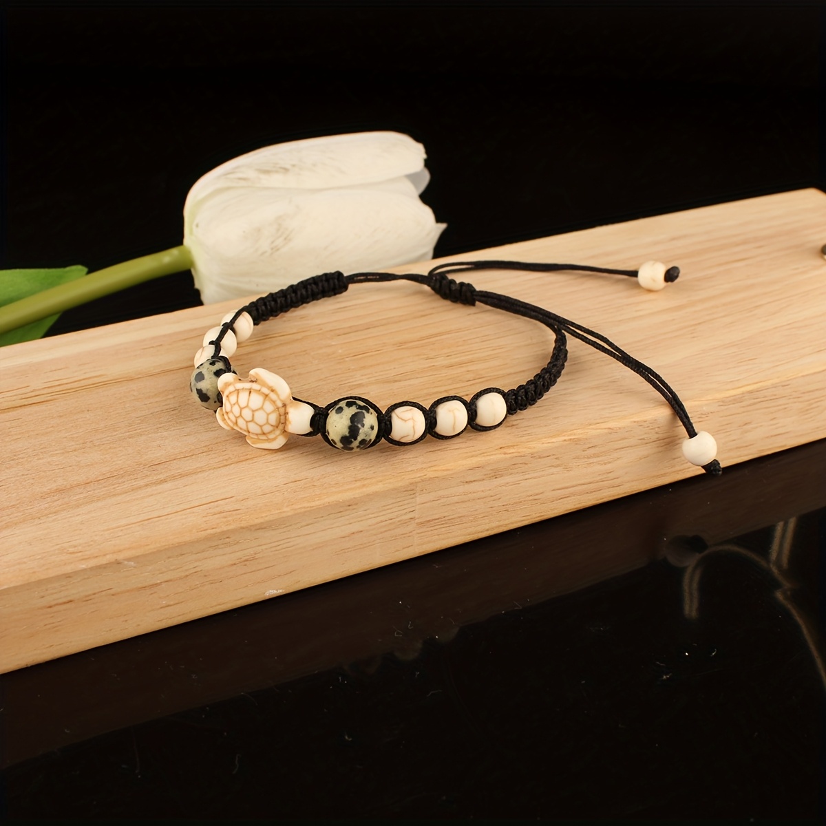 Bohemian Turtle Shell & Agate Beaded Bracelet, Nature Inspired