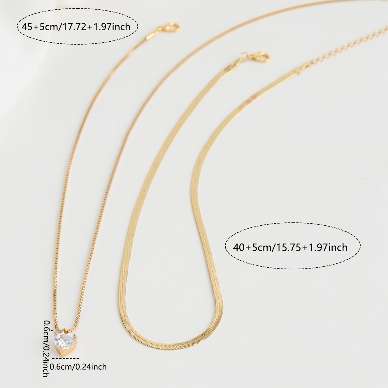Women's Sparkling Heart-Shaped Zirconia Double-Layer Necklace