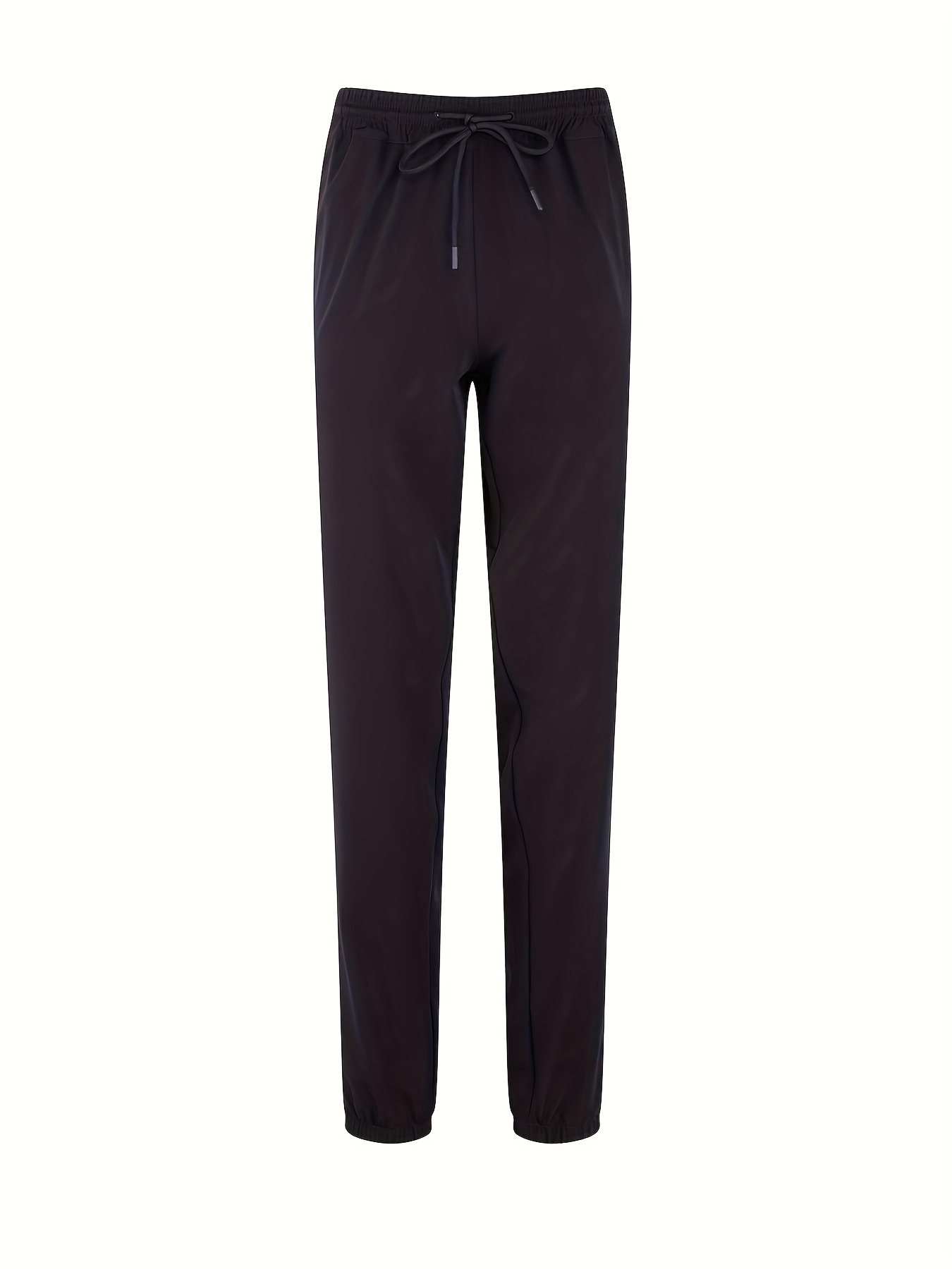 womens high   jogger pants with drawstring waist breathable summer sports pants solid color cuffed ankle design comfortable for casual wear jogging pants