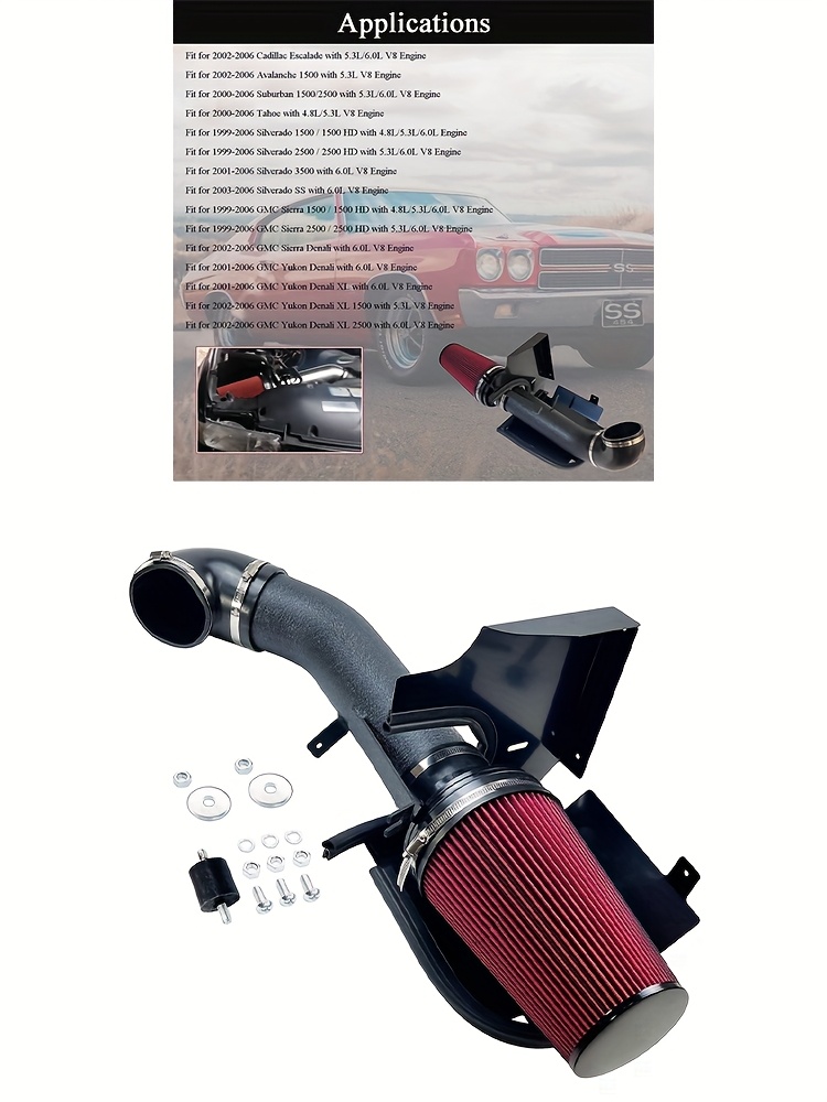 Cold Air Intake System Heat Shield Fit For 99-06 GMC/Chevy V8 4.8L/5.3L Blue