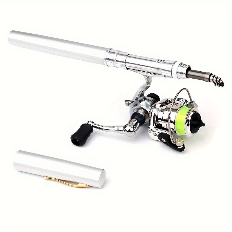 

Pocket Collapsible Fishing Rod Reel Combo Mini Pen Fishing Pole Kit Telescopic Fishing Rod Spinning Reel Combo Kit