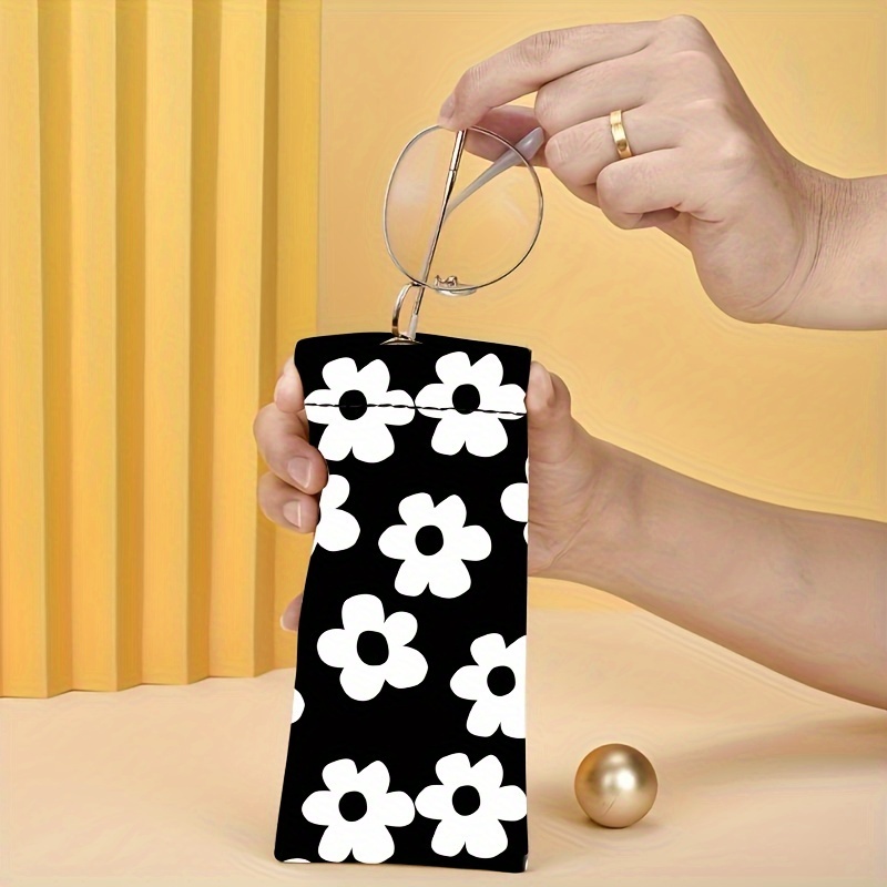 Flower Pu Glasses Bag Box Solid Color Glasses Glasses Bag Storage Bag Glasses Additions