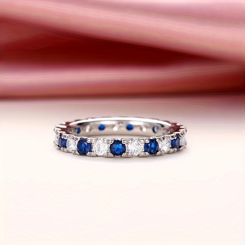 Elegant Synthetic Sapphire Zirconia Ring for Various Occasions