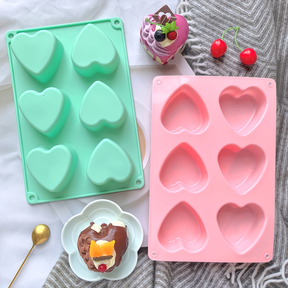 

1/2/3pcs Creative Silicone Cake Mold Diy Front And Back Love Cake Baking Mold For Chocolate Mousse Pudding Dessert Bread Baking Pan