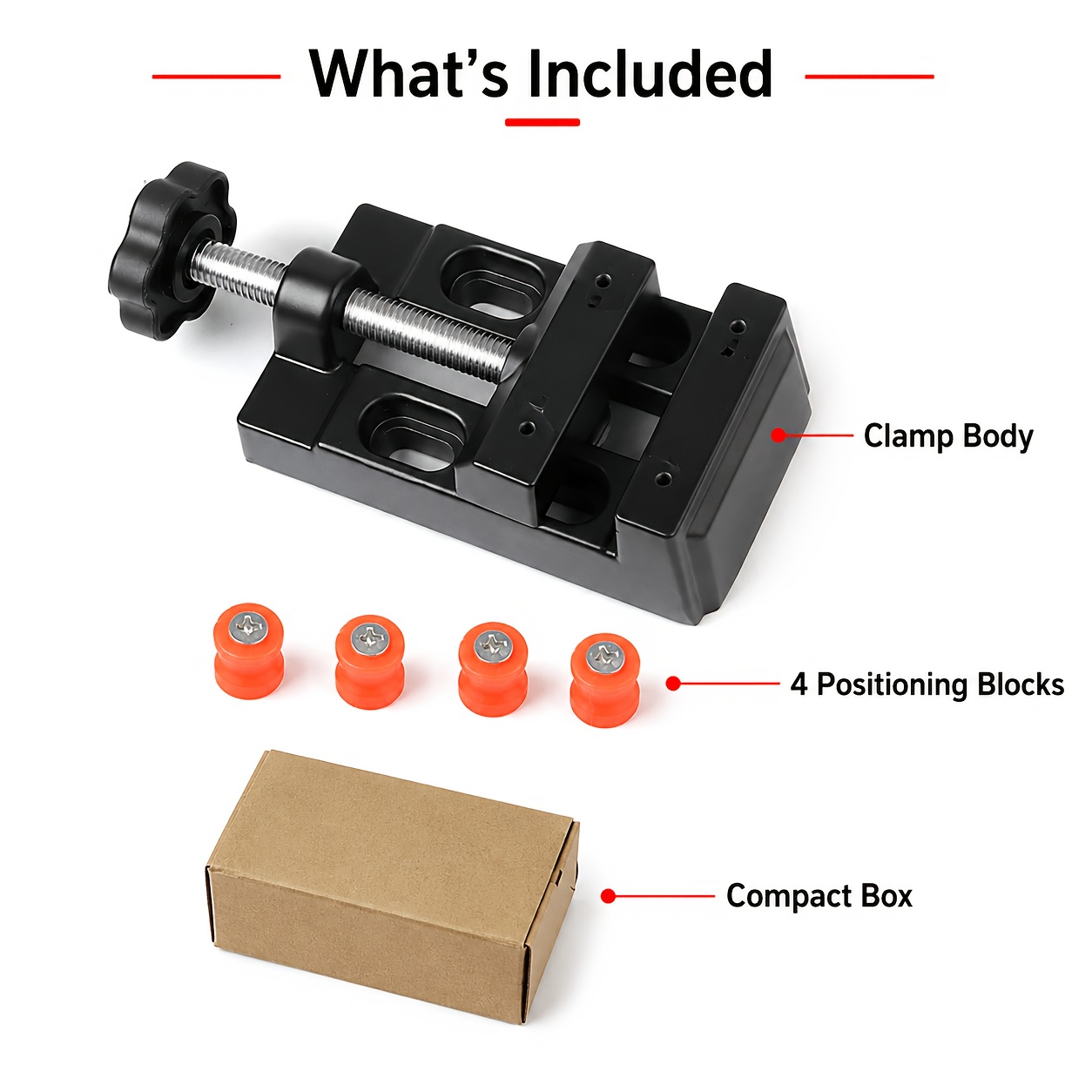TEMU Multi-functional Flat Clamp, Adjustable Woodworking Clamp, 4 Positioning Blocks, Vise-type Fixer, Suitable For Round, Flat, And Irregular Parts,
