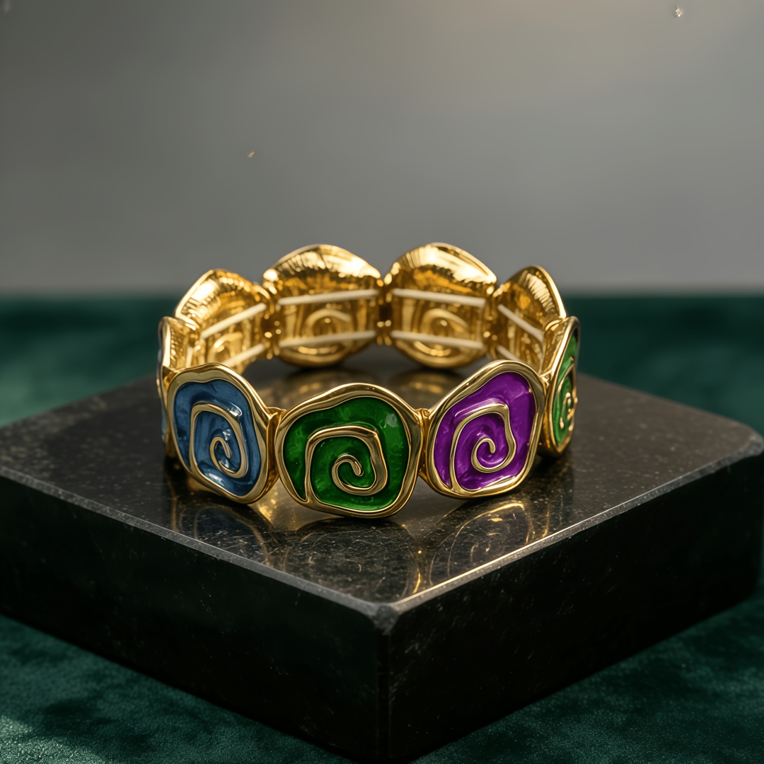 Vintage Enamel Infinite Loop Symbol Pattern Elastic Bracelet