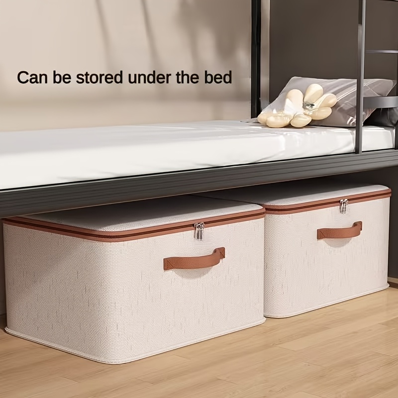 6pcs Fabric Storage Boxes with Zipper Lid, Foldable