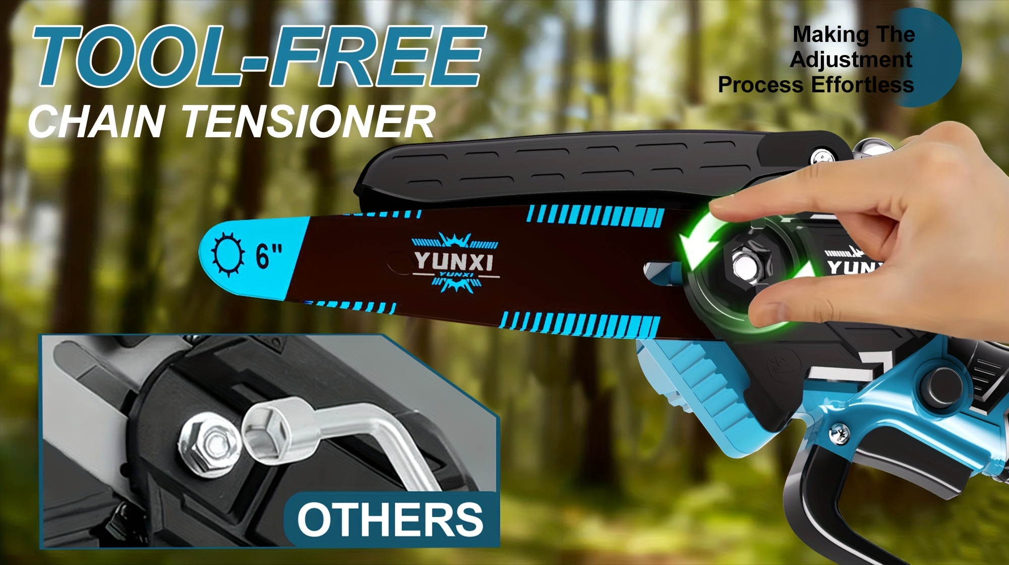 2025 Nieuwe Handheld Elektrische Kettingzaag - Lichtgewicht Draagbare Kettingzaag met Snoer en Europese Stekker (230V), Krachtige Motor voor Hout Zagen & Takken Snoeien, Ideaal voor DIY, Boomverzorging, Tuinieren - Perfect Cadeau