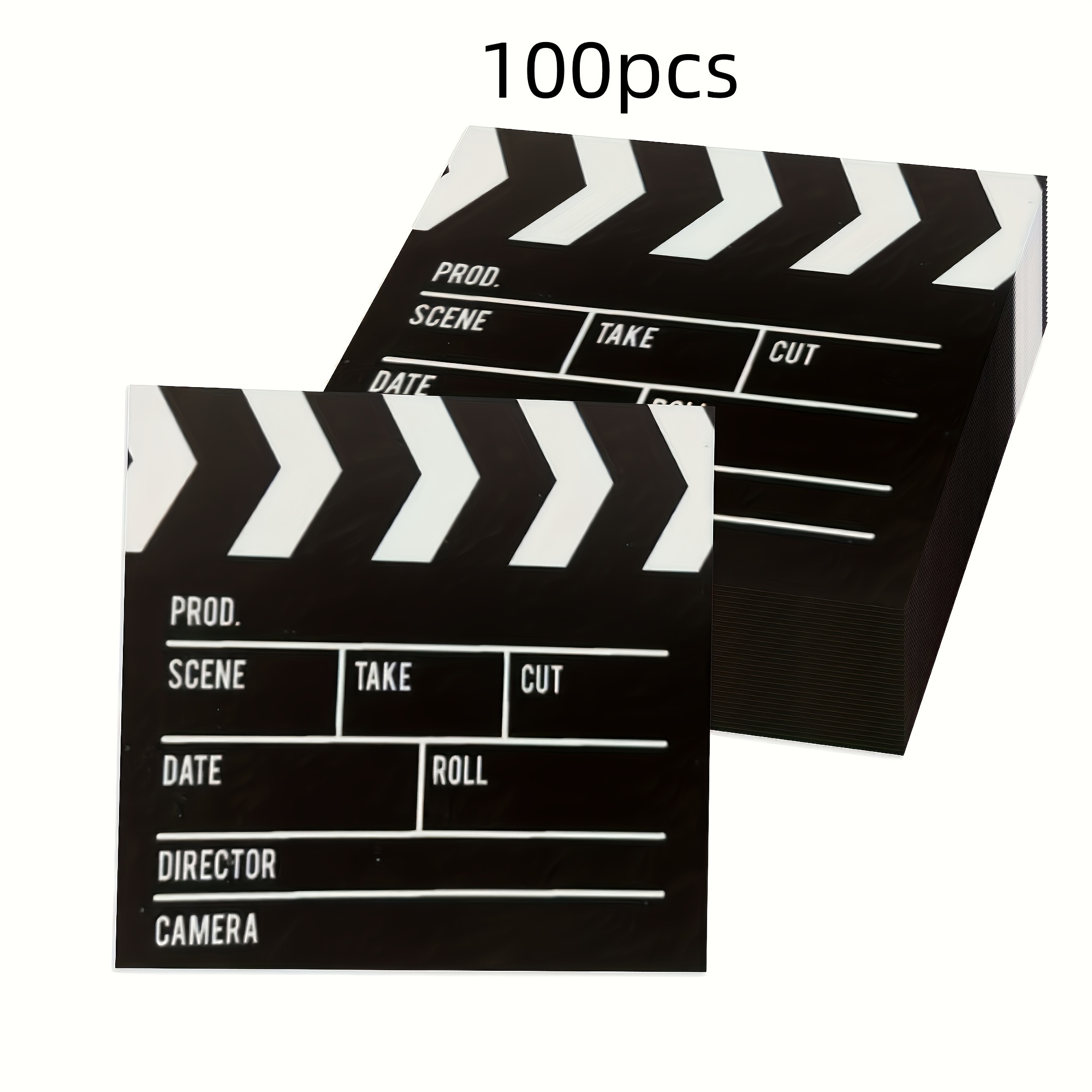 Image of 100-pack Movie Night Themed Tissues, Disposable Paper Napkins, Suitable Party Supplies, Red Carpet Birthday Party Decorations, 16.5cm X 16.5cm