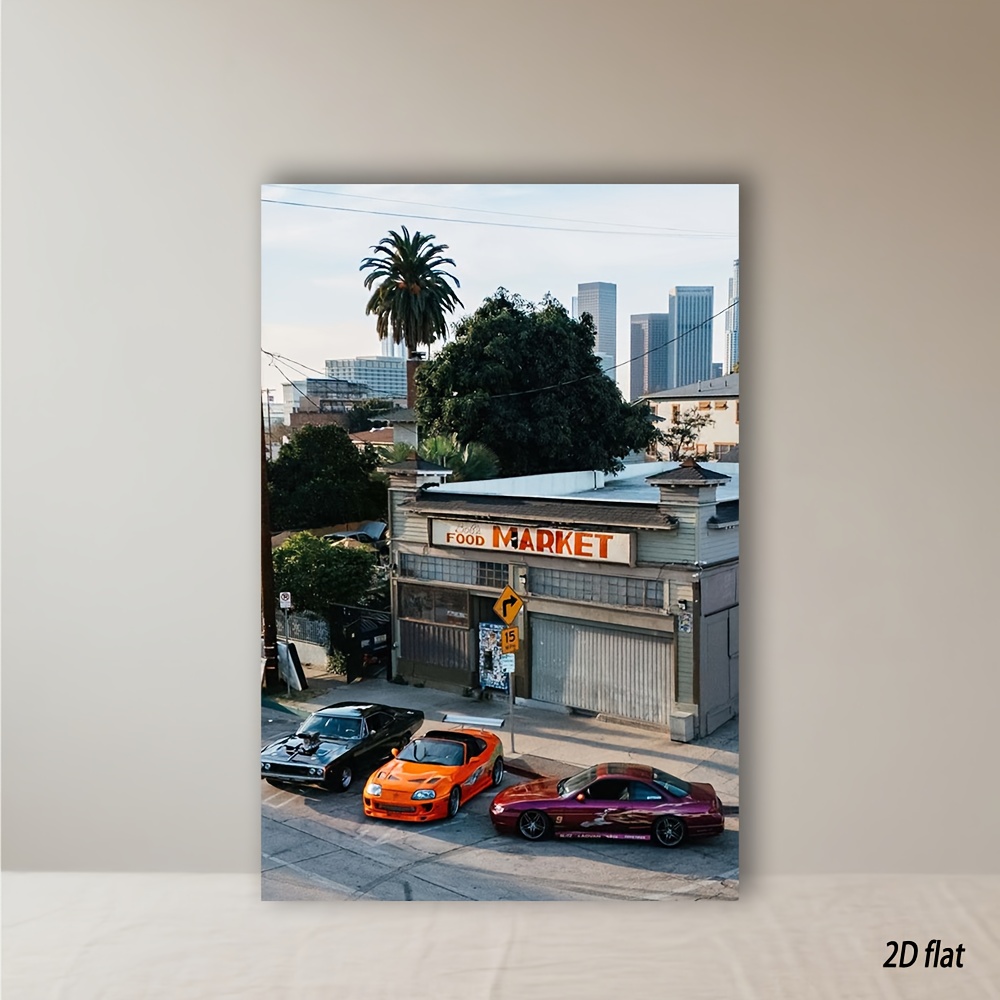E-shop 1 Stück Klassische Autos Wasserdichte Leinwand Wandkunst – Rahmenloser 2D Druck – Ideal für Zuhause, Büro, Café, Schlafzimmer, Küchendekor –