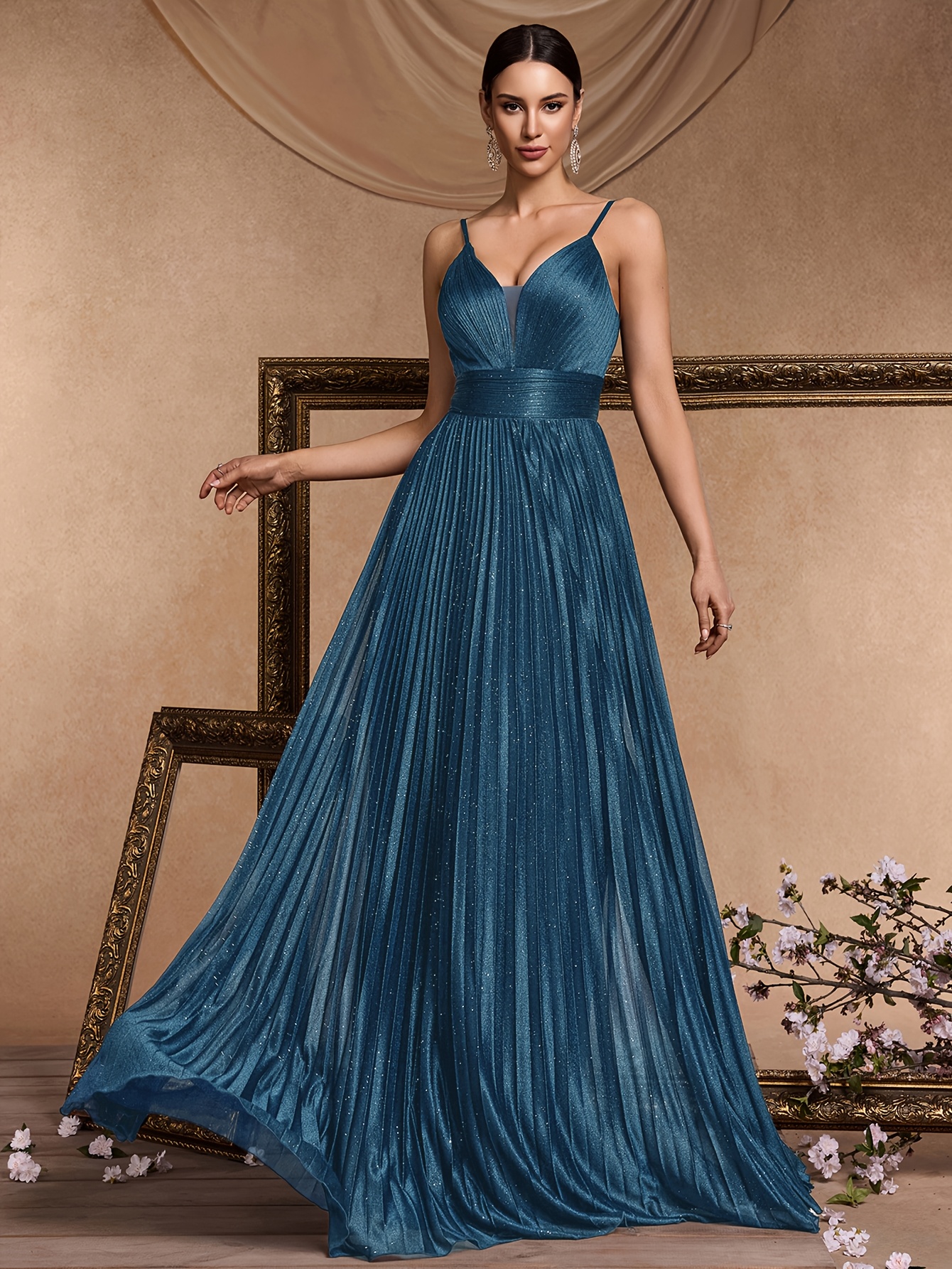 elegant ultra long party dress a high waist pleated design - Temu North Macedonia