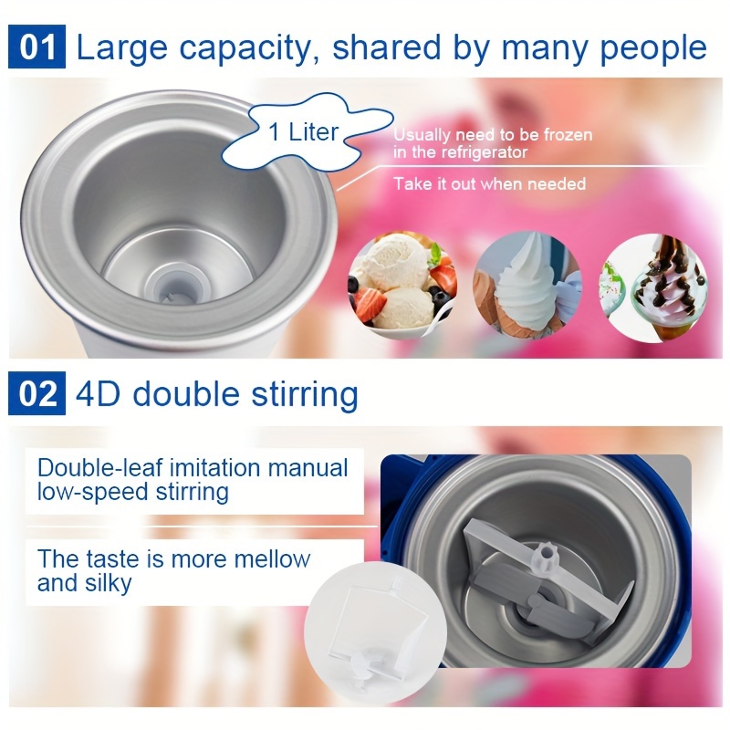ultimate Large Capacity Ice Cream Maker Machine Compatible for Frozen Yogurt, Milkshake, Sorbet with Mixing Bowl - Heavy-Duty Compact Ice Cream Producer for & Small Business, -Use (Irregular Shape, 110, Plug) 13 Large Capacity Ice Cream Maker Machine Compatible for Frozen Yogurt, Milkshake, Sorbet with Mixing Bowl - Heavy-Duty Compact Ice Cream Producer for & Small Business, -Use (Irregular Shape, 110, Plug)