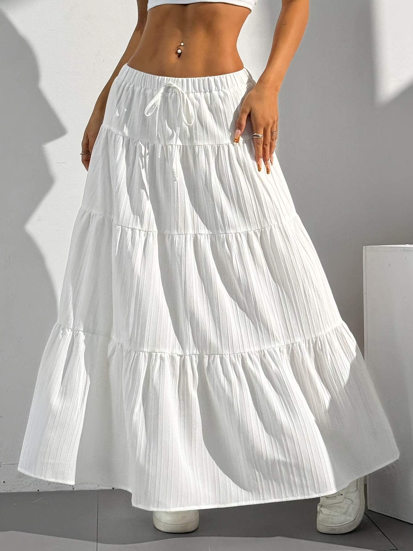 white maxi skirt sold on Temu United States white maxi skirt sold on Temu United States