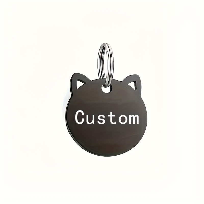 TEMU 1pc, Placa de Identificación Personalizada para Mascotas con Grabado, Teléfono, Acero Inoxidable, Placa para Perro Grabada con Láser, Placa