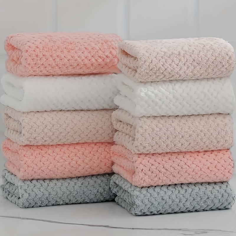 TEMU 8pcs/18pcs Ultra Soft, Reusable, Random Color, Machine Washable, Fast, Fabric, Very Suitable For Kitchen, Bathroom, Bedroom, Living Room,
