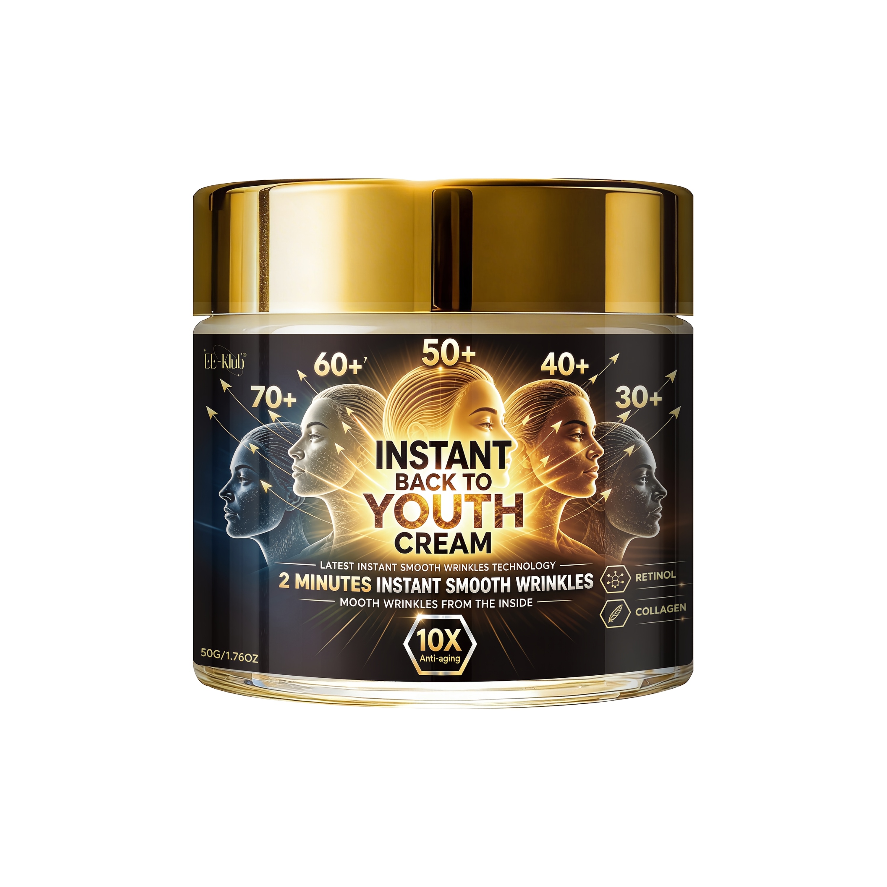 Image of Instant Back To Cream - Instant Firming And Lifting Cream Instantly Wrinkles, Absorbs Quickly, And Wrinkles . Instant Facial Lifting Cream Is Rich In Collagen, Retinol