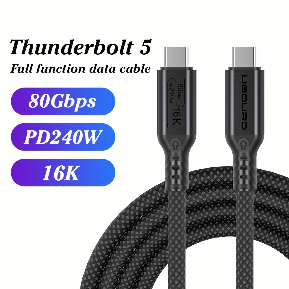 The Thunderbolt 5 Cable Transfer Speed Of 80gbps And A Unidirectional Transmission Speed Of 120gbps. Compatible With Thunderbolt 4, Thunderbolt 3, , Usb 3.2 Gen 2x2, Usb 3.2