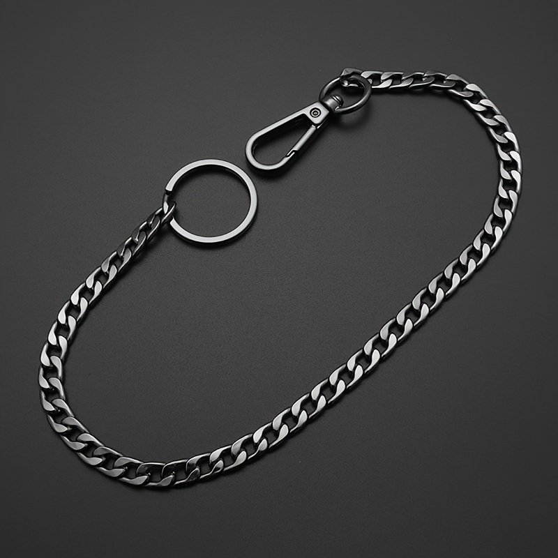 

Casual Style Zinc Alloy Keychain - Metal Key Ring And Chain For Men, Precious Metal Plated, Multi-functional, Fashionable Hip-hop Accessory, 41.5cm, Non-braided - Ideal For Jeans And Wallet