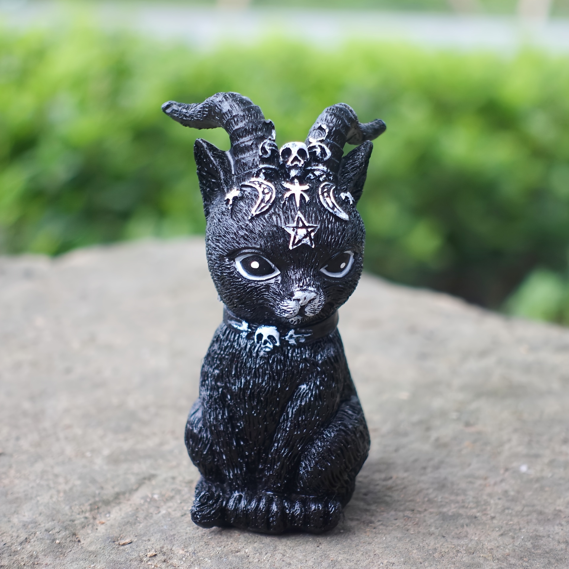 black witch cat statue cute whimsical resin animal - Temu Canada