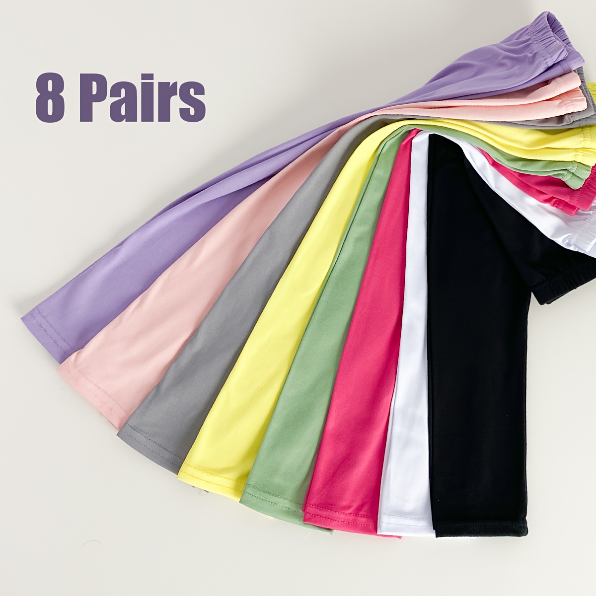 E-shop 8 Paar Mädchen Kinder Strumpfhose Ultra-Weiche Stretch Leggings Baby Dünne Bonbonfarbene Leggings, Geeignet für den Täglichen Gebrauch