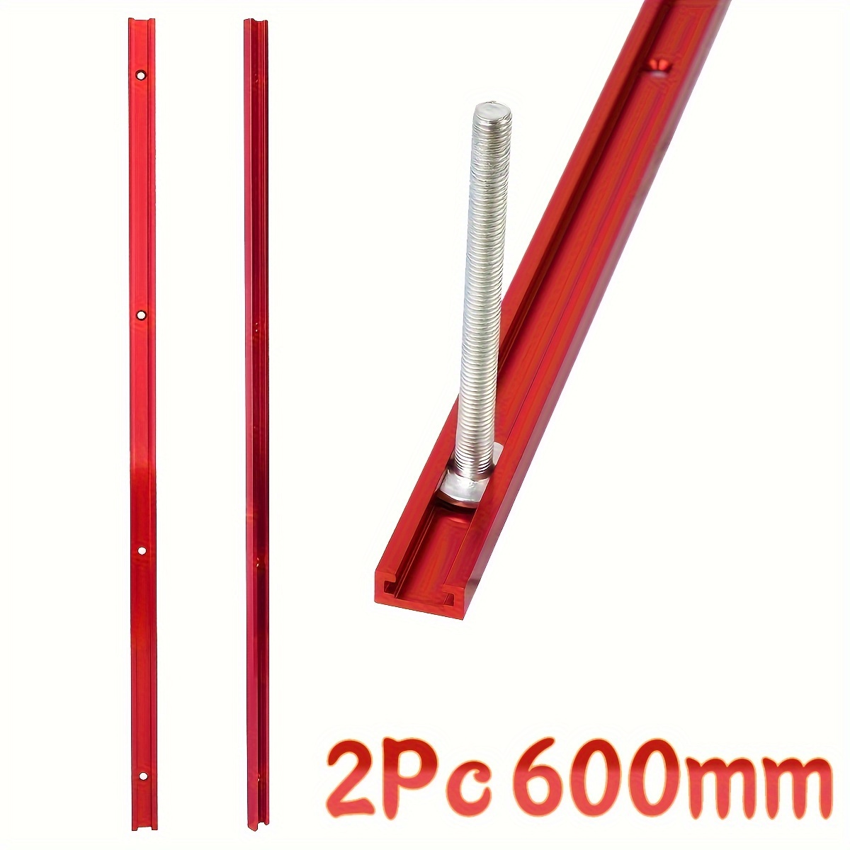 

2pcs 600mm Aluminum Woodworking - 19x9.5mm Miter Slot Jig For Table Saw & Router, Improvement Tools