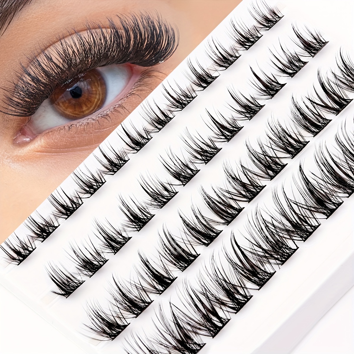 

48 Clusters Diy Eyelashes Kit, Mixed Lengths 10-16mm, Beginners Friendly Segment Lash Extensions, Reusable 3d Curled Effect False Lashes, Quick Eye Contact Dramatic Look