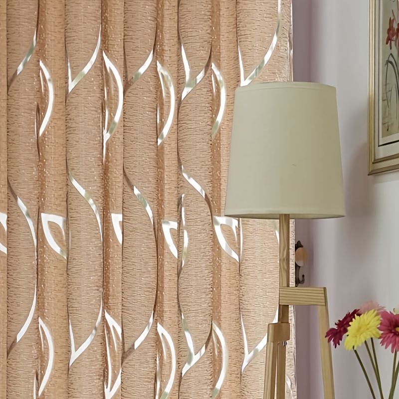 Cortina de folhas recortadas com bolso para varão 3