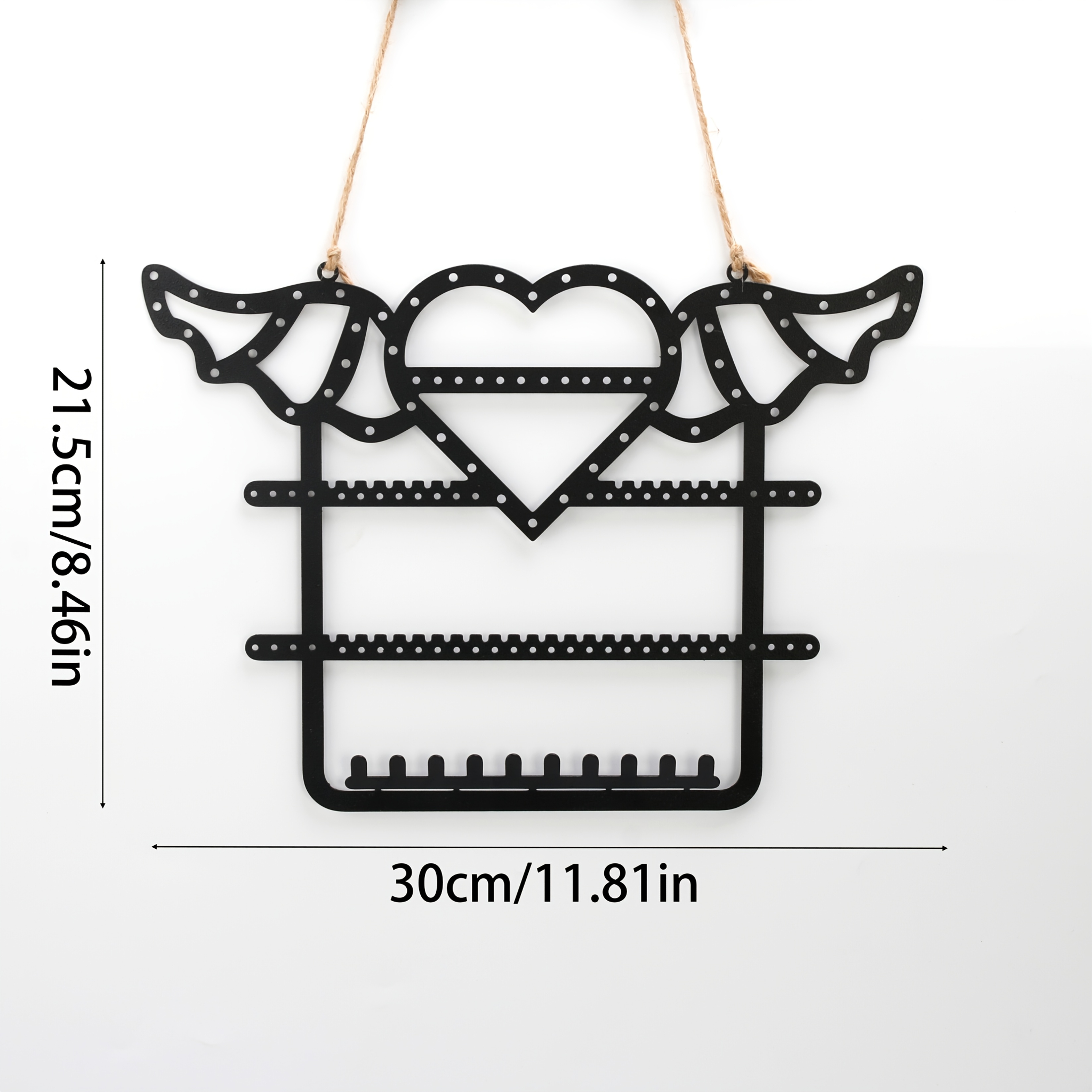 TEMU Love-shaped Acrylic Wall-mounted Jewelry Organizer, Suitable For Earrings, Rings, Bracelets, And Necklaces. Perfect Decor For Bedroom And