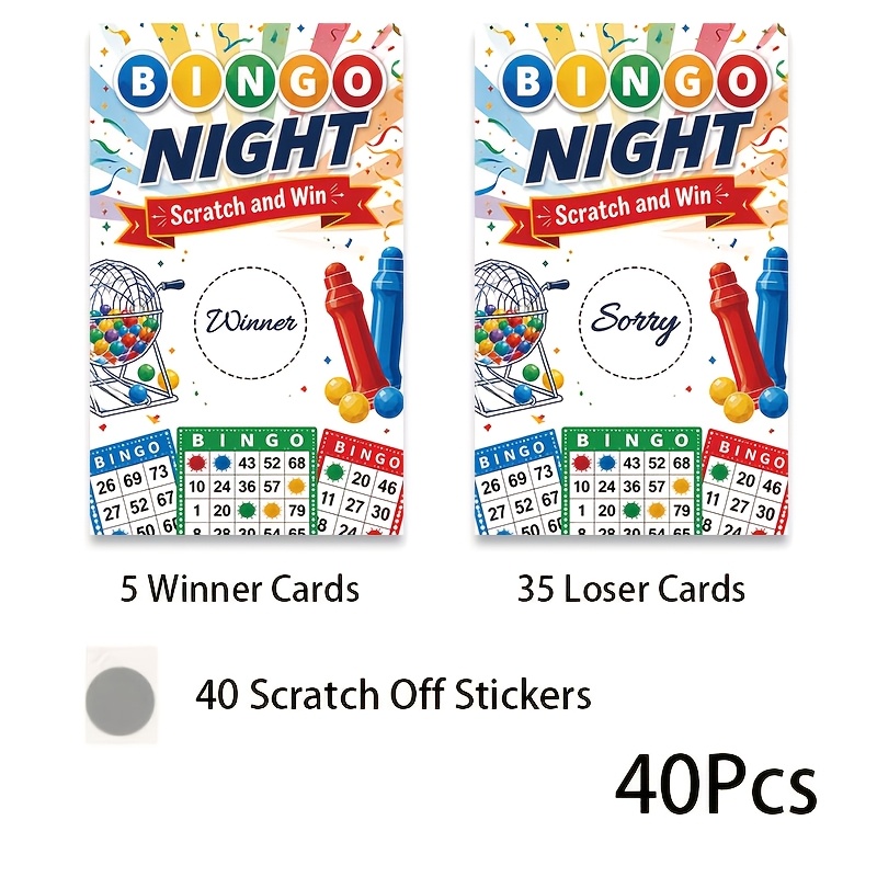 TEMU 40pcs Scratch Off Game Cards, For Birthday, Christmas, Holiday Party, Shower, Bridal Shower, Family Holiday Parties, Party Favors & Business