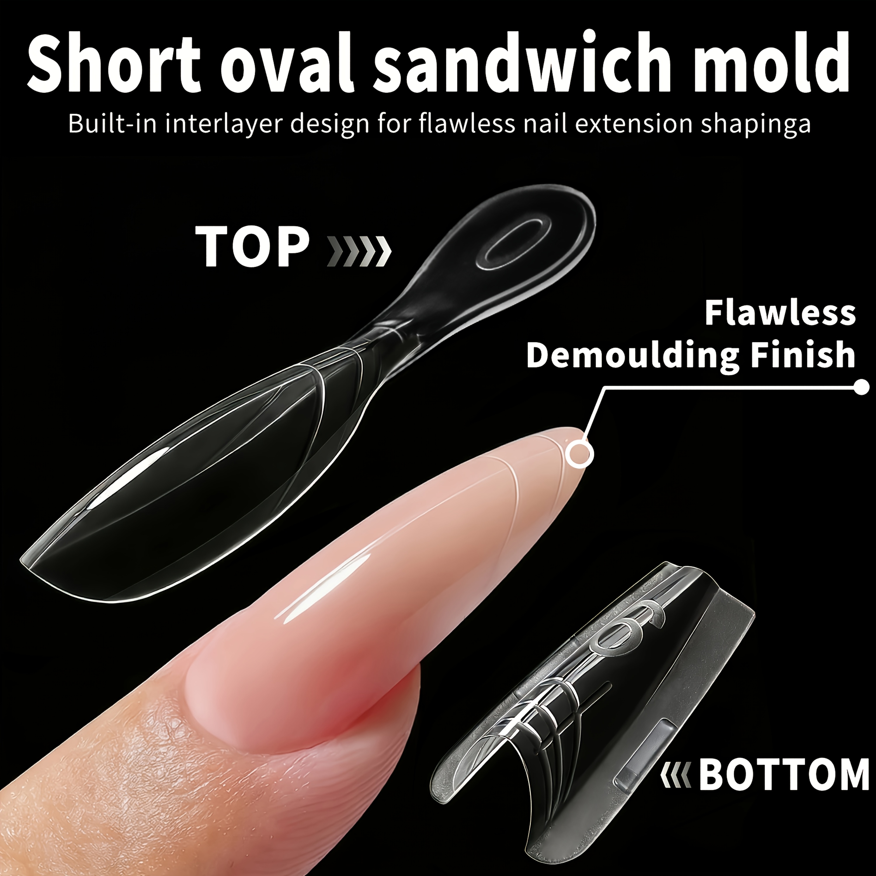 120pcs Oval Sandwich Nail Templates for Quick Extensions