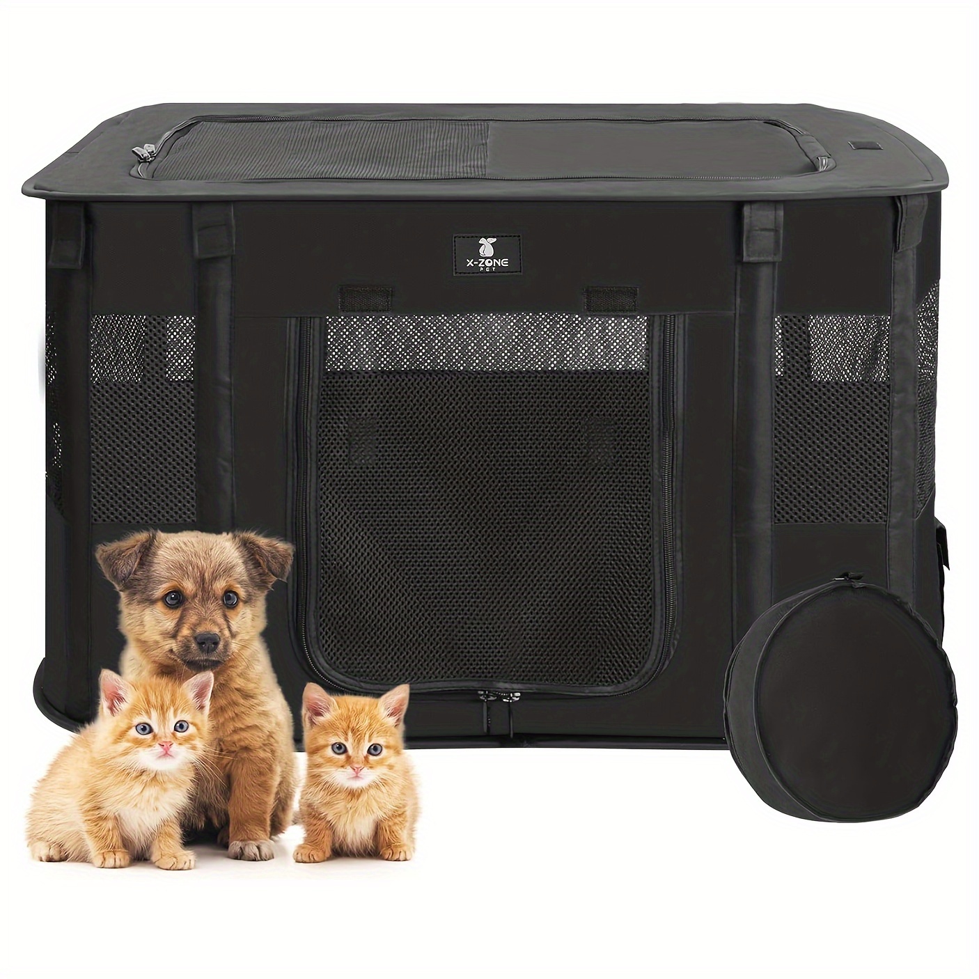 

Pet Dog Playpen, Portable Pen For Cat, Foldable Exercise Play Tent Kennel Crate, Great For Indoor Outdoor Travel Camping Use, Come With Free Carring Case