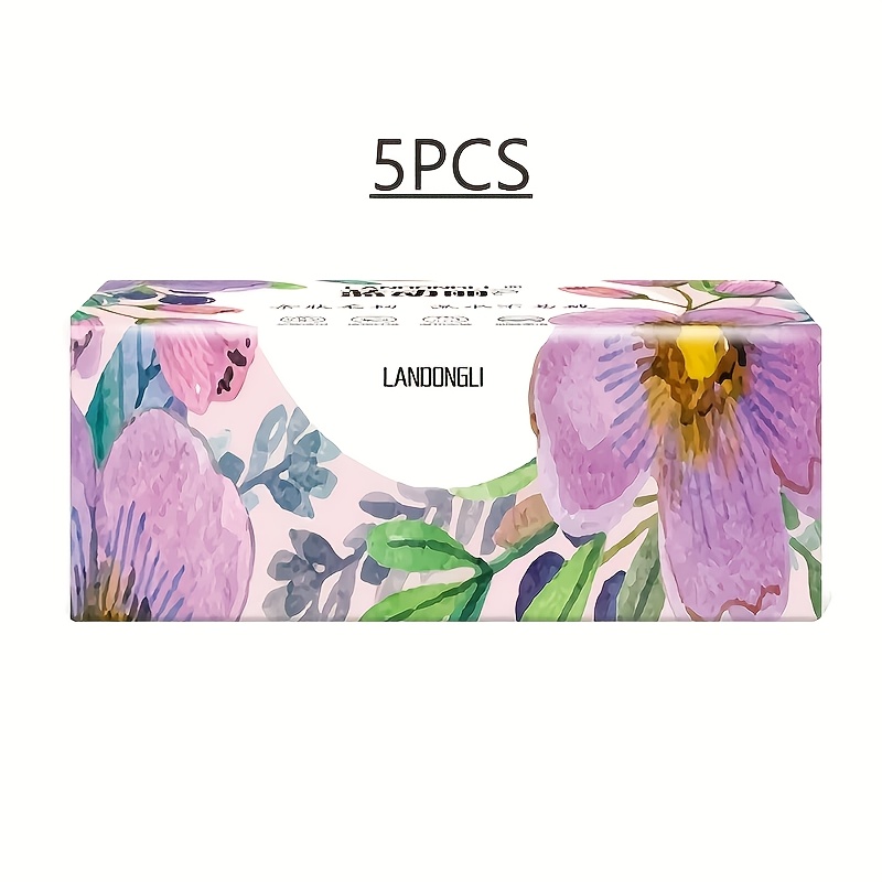 Image of 5 Pack Enough For 3 Months! High-quality 4-ply Facial Tissue - 310 Sheets Per Pack, Suitable For Face, Toilet And Napkins, Durable And Absorbent, Suitable For Home, Dormitory, Office And Outdoor Use