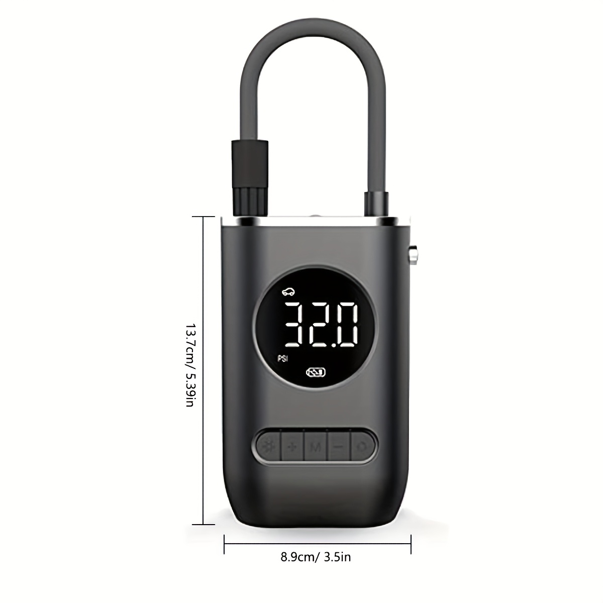 one portable air compressor and inflator a mini cordless tire pump that can to 150 psi suitable for bicycles motorcycles cars basketballs and volleyballs sports and outdoor activities usb rechargeable and operates automatically made from abs material making it an gift details 1