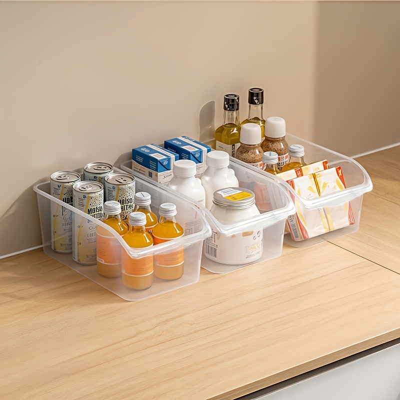 TEMU 3pcs Drawer-style Refrigerator Storage Boxes, Suitable For Fruits, Vegetables, Drinks, Extra Large Capacity, Reusable Pp Material, Durable And