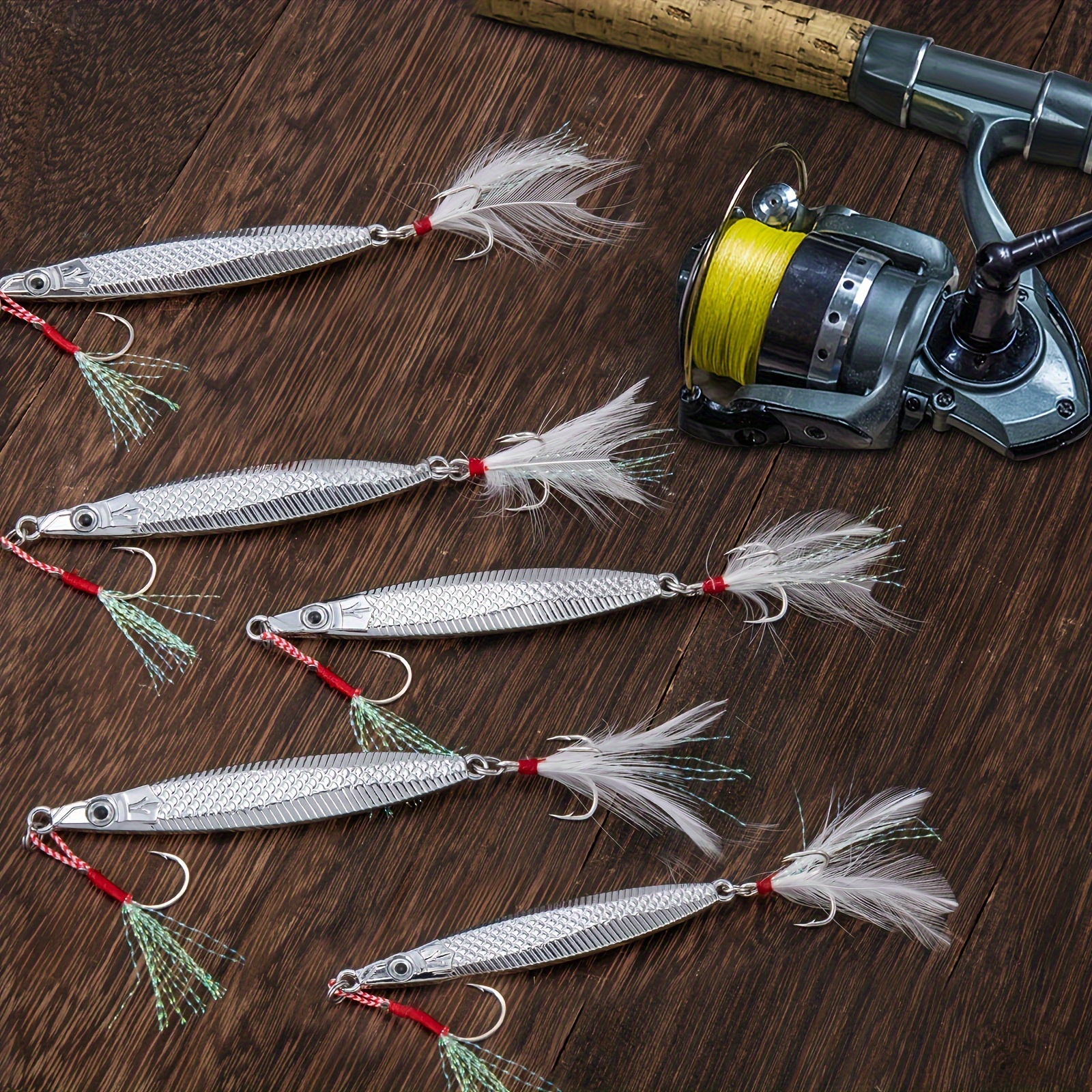 Vertical Jigs 5-Pack Saltwater Jigging Lures Slow Pitch For Bass