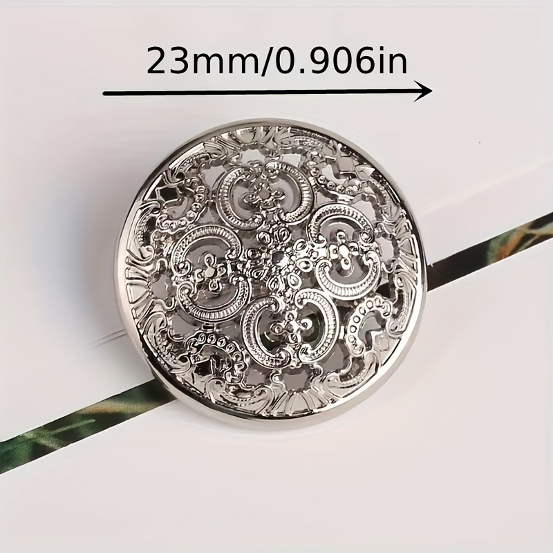 E-shop 10 Stück Vintage-Stil Metallknöpfe - Blumenprägung Legierung Nähknöpfe für Kleider, Jeans & Bastelarbeiten