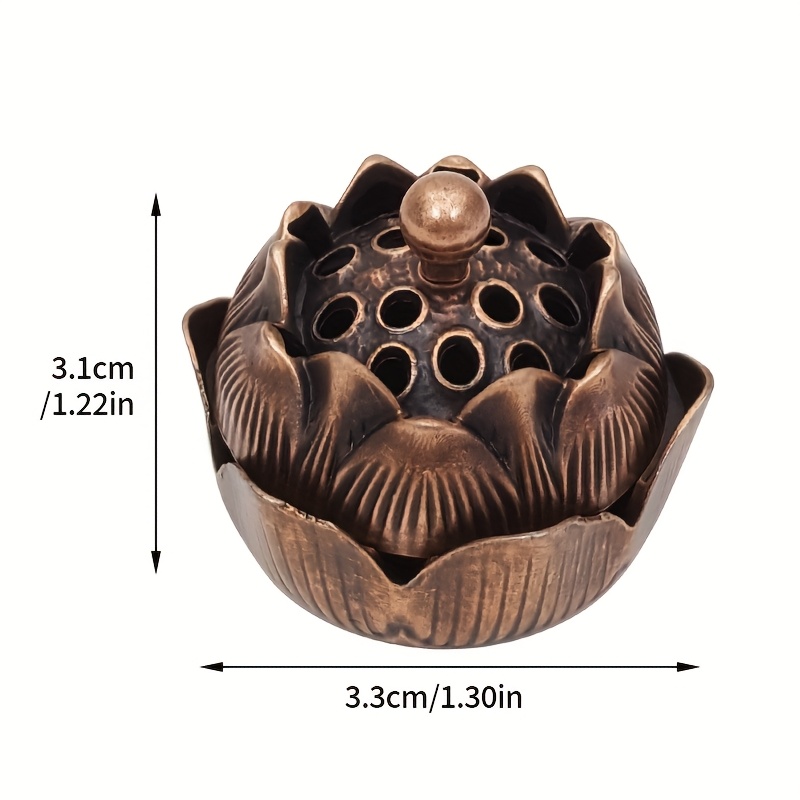 Alloy For Lotus Incense Holder - Intricate With 3-petal Base, Battery-free Meditation & Yoga Decor For Home Office Temple, Holiday Gift For Christmas Valentine's 's Day