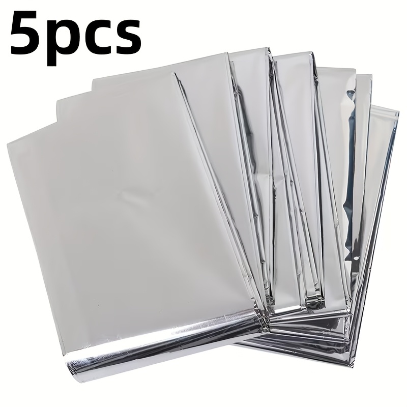 Image of 5pcs Outdoor Survival Blanket - Special Aluminum Foil Material, Good To Prevent, Small And Portable, Does Not Backpack Space, , Moisture-proof And Not Easily Damaged - Suitable For Weather