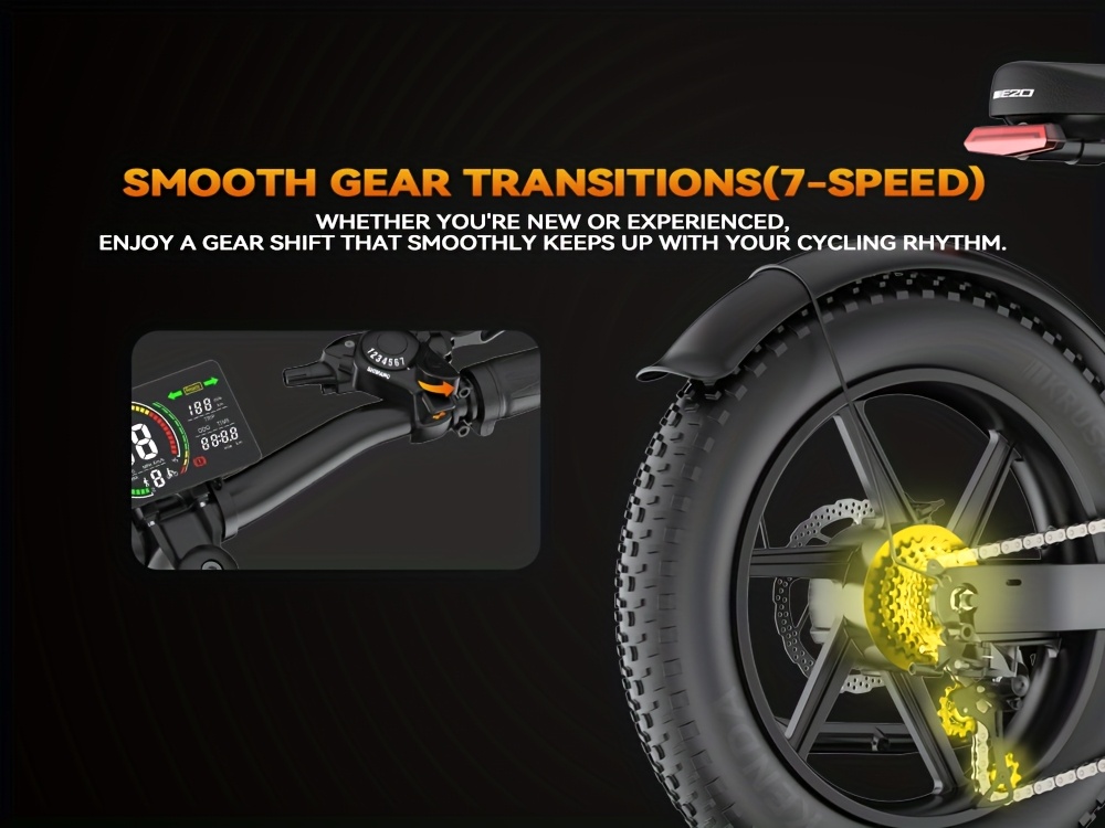 electric dirt bike for adults 60  speed commuter ebike with 20  battery 93   range motorcycle all terrain fat tires full suspension smart display usb port storage bag hydraulic brakes perfect gift for christmas new year Product details 4