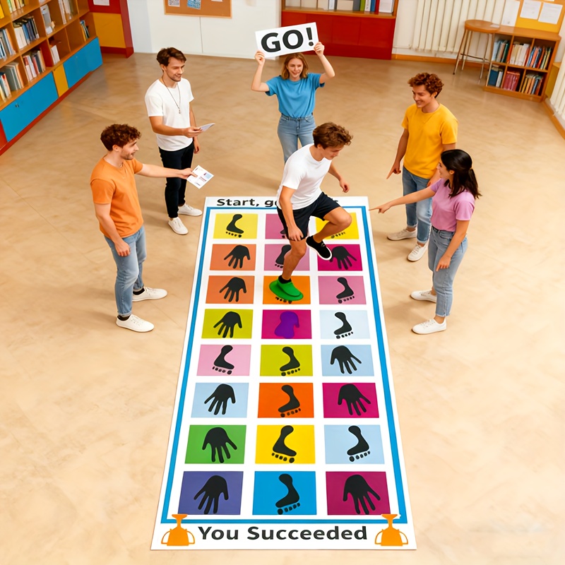 eine lustige sensorische spielmatte, körperkoordinationsspiel-requisite, interaktive balance-herausforderung für mehrere personen,   und strapazierfähig/verschleißfest/teambuilding/kollegen-arbeitsstressabbau, verbesserung der teamatmosphäre, mehrfarbig. polyestermaterial
