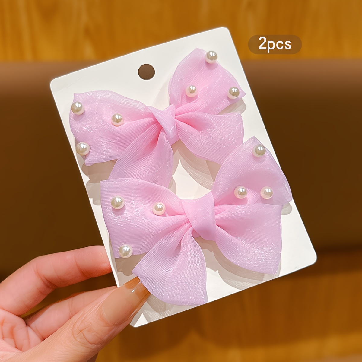 2pcs pink bow hair clips cute hair accessories daily use - Temu Canada