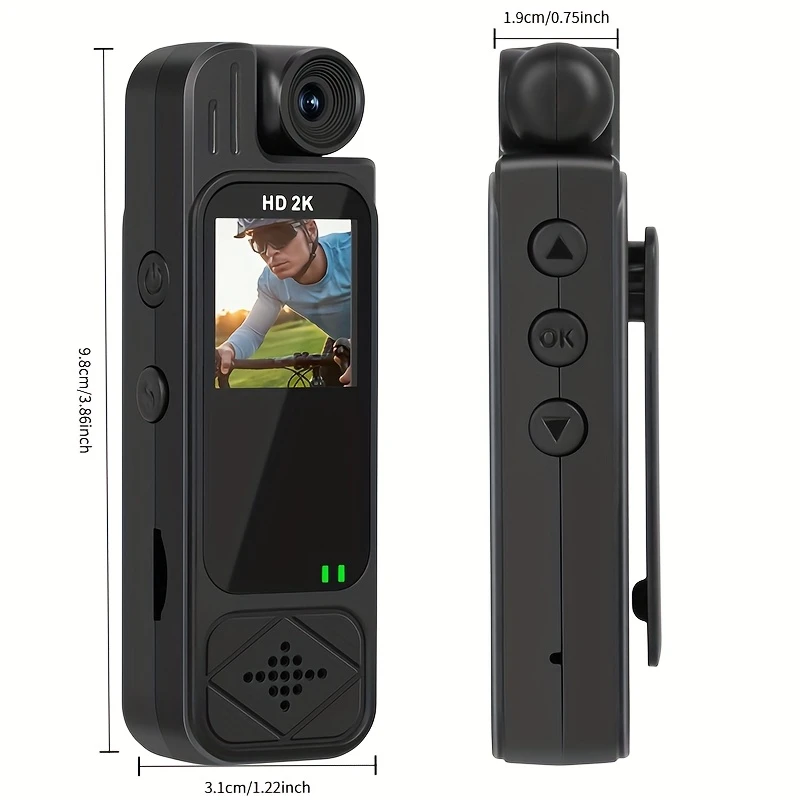 2k full hd body camera wearable portable body camera with infrared night motion detection 180 lens adjustment 32gb memory card included compact wireless mini camera for sports cycling fishing details 3