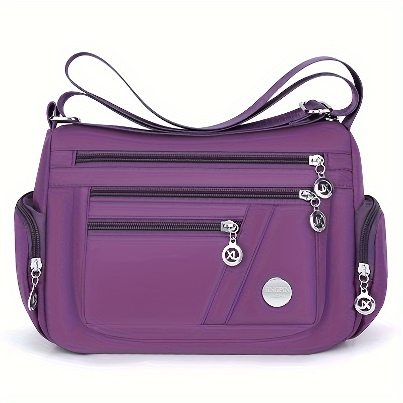 TEMU New Neutral Nylon Cloth Women's Bag Oxford Cloth Shoulder Messenger Bag Travel Bag Middle-aged And Elderly Multi-compartment Leisure Bag [random