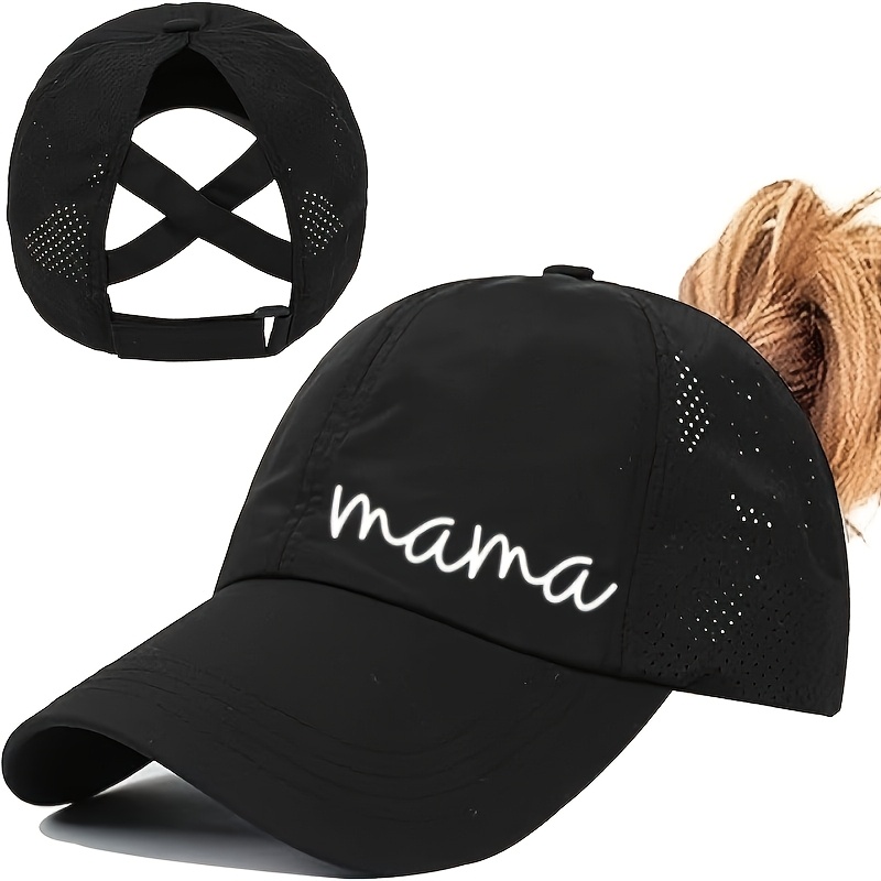 Summer Quick-dry High Ponytail Print Mama Mother's Day Hat Suitable For Outdoor Sports