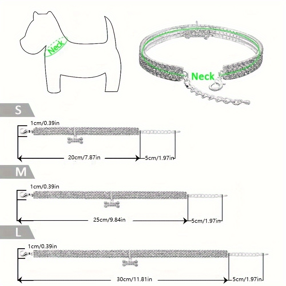 Pet Dog Rhinestone Adjustable Necklace