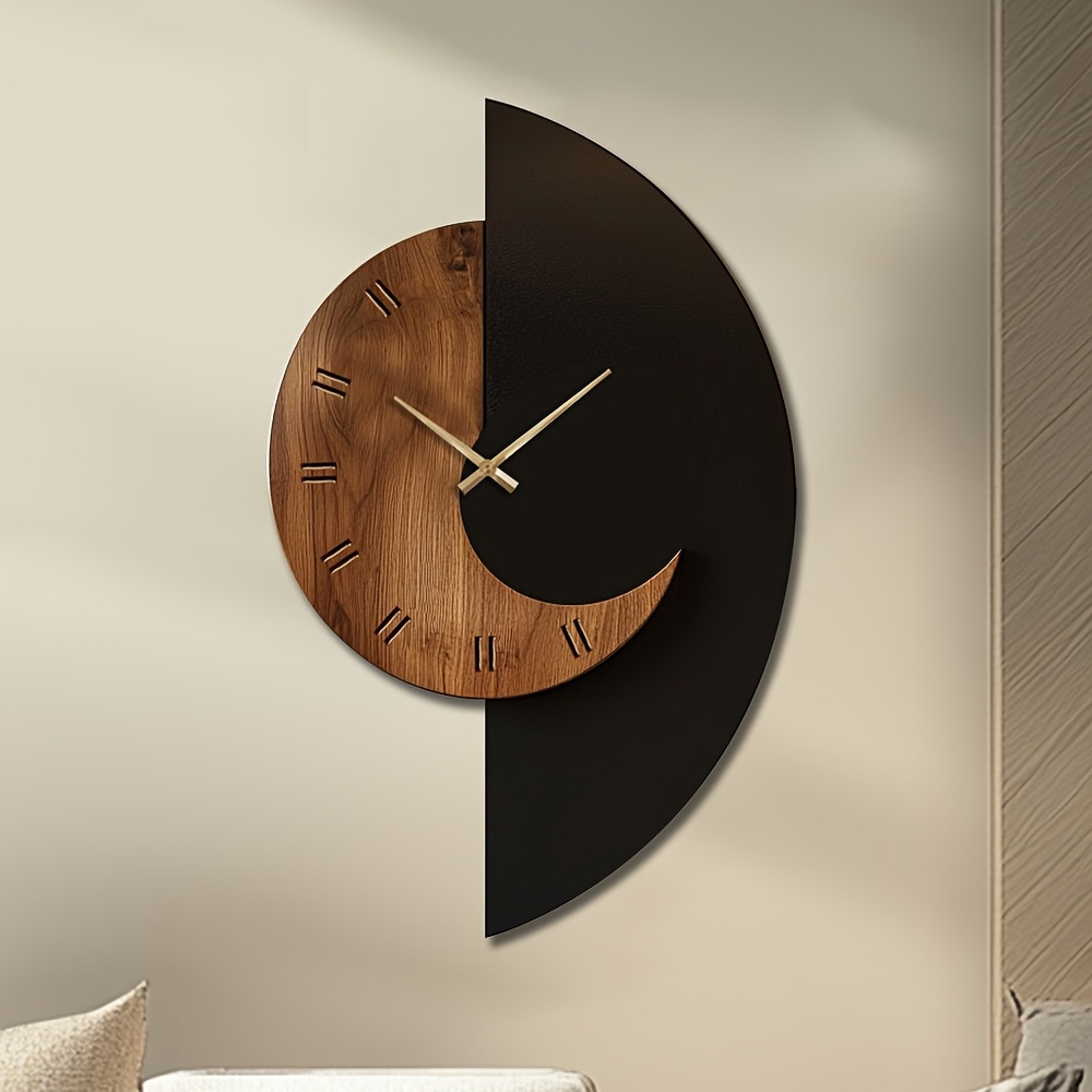 Vintage Irregular Silent Wooden Wall Clock