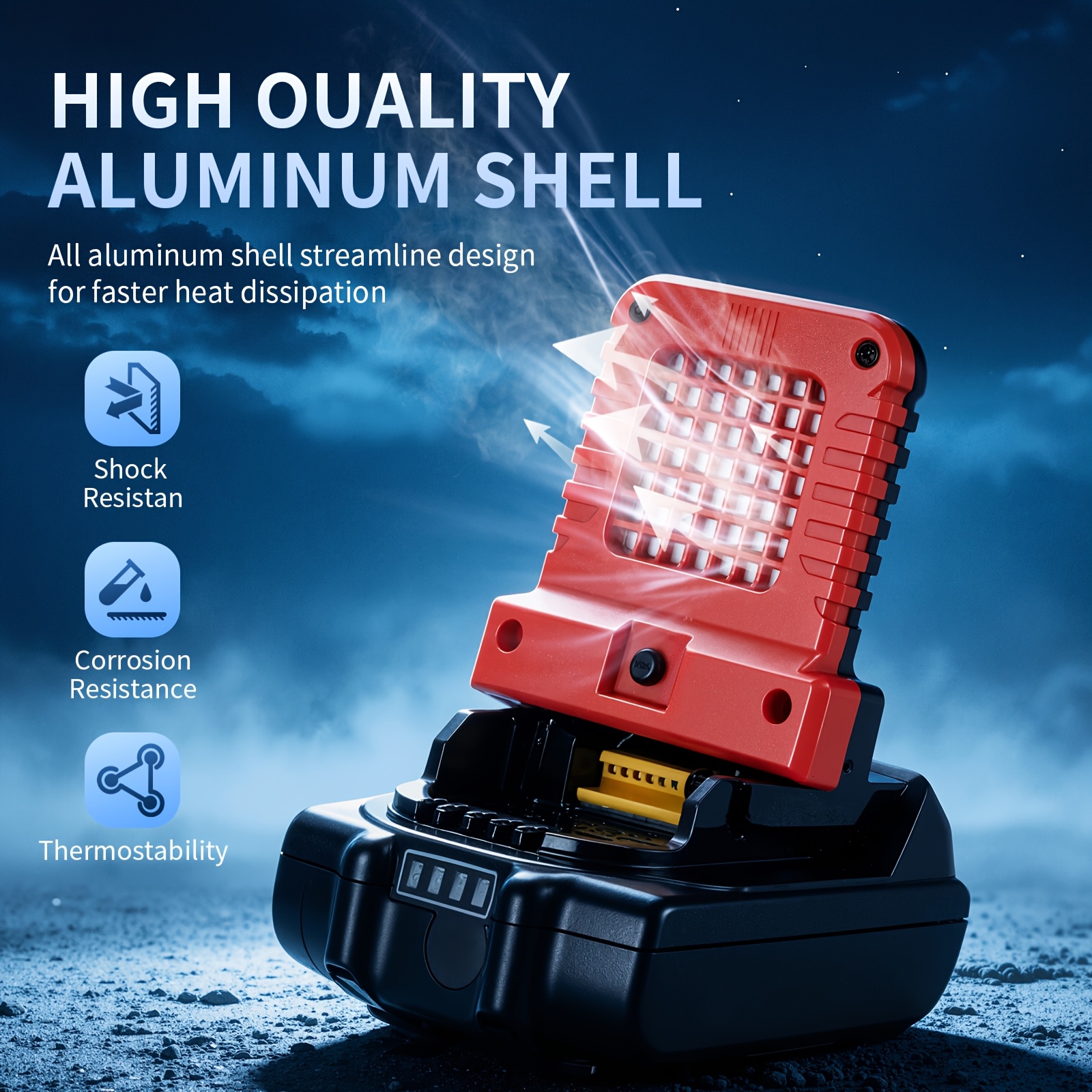 TEMU Lithium Battery Led Work Light, 25w High Power With . , Featuring A Sturdy, Drop-proof And Wear-resistant Shell. Compact And Portable, Perfect