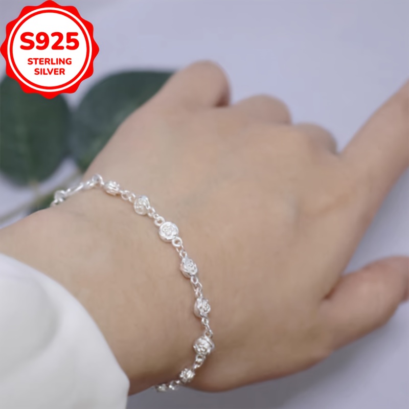 Hypoallergenic Rose Flower Bracelet with Anti Oxidation Box