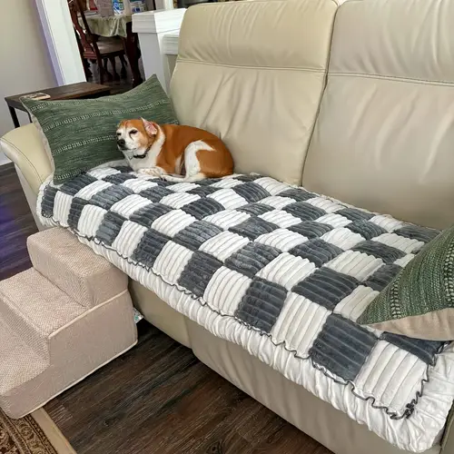 deluxe flannel sofa cover large square dog mattress washable plush pet couch protector for large and small dogs