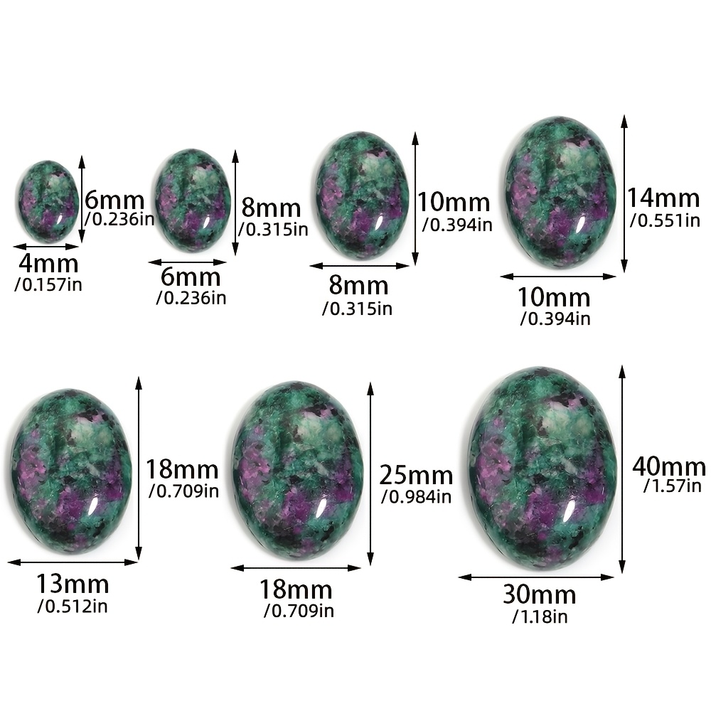 Natural Red Green Treasure Oval Stone Ring Face Patches